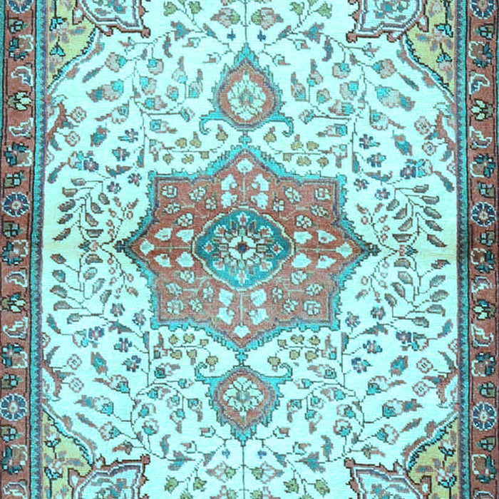 Medallion Light Blue Traditional Rug, tr4474lblu