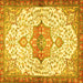 Square Medallion Yellow Traditional Rug, tr4474yw