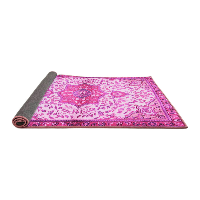 Sideview of Medallion Pink Traditional Rug, tr4474pnk
