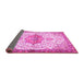 Sideview of Medallion Pink Traditional Rug, tr4474pnk