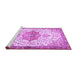 Sideview of Machine Washable Medallion Purple Traditional Area Rugs, wshtr4474pur