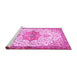 Sideview of Machine Washable Medallion Pink Traditional Rug, wshtr4474pnk