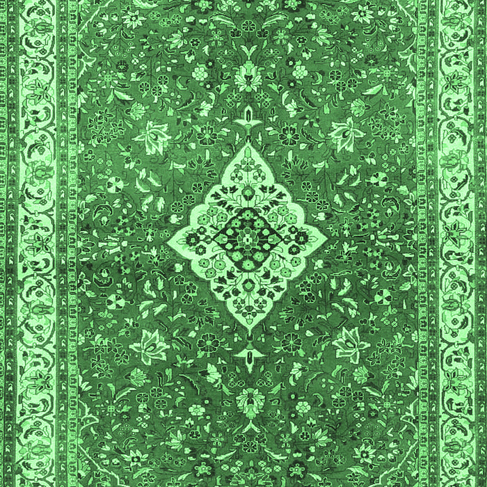 Medallion Emerald Green Traditional Rug, tr4475emgrn
