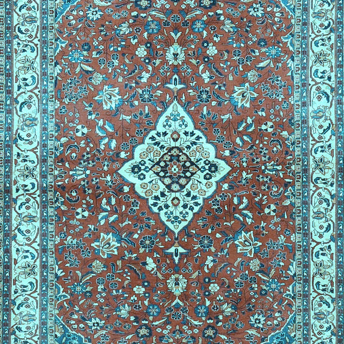 Medallion Light Blue Traditional Rug, tr4475lblu