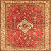 Serging Thickness of Medallion Orange Traditional Rug, tr4475org