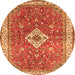 Machine Washable Medallion Orange Traditional Area Rugs, wshtr4475org