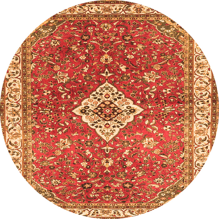 Square Medallion Orange Traditional Rug, tr4475org