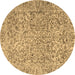 Round Persian Brown Traditional Rug, tr4476brn