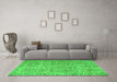 Machine Washable Persian Green Traditional Area Rugs in a Living Room,, wshtr4476grn