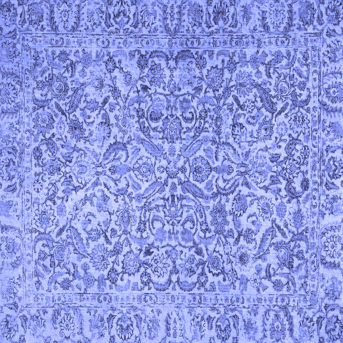 Square Persian Blue Traditional Rug, tr4476blu