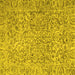 Square Machine Washable Persian Yellow Traditional Rug, wshtr4476yw