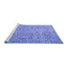 Sideview of Machine Washable Persian Blue Traditional Rug, wshtr4476blu