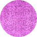 Round Persian Pink Traditional Rug, tr4476pnk