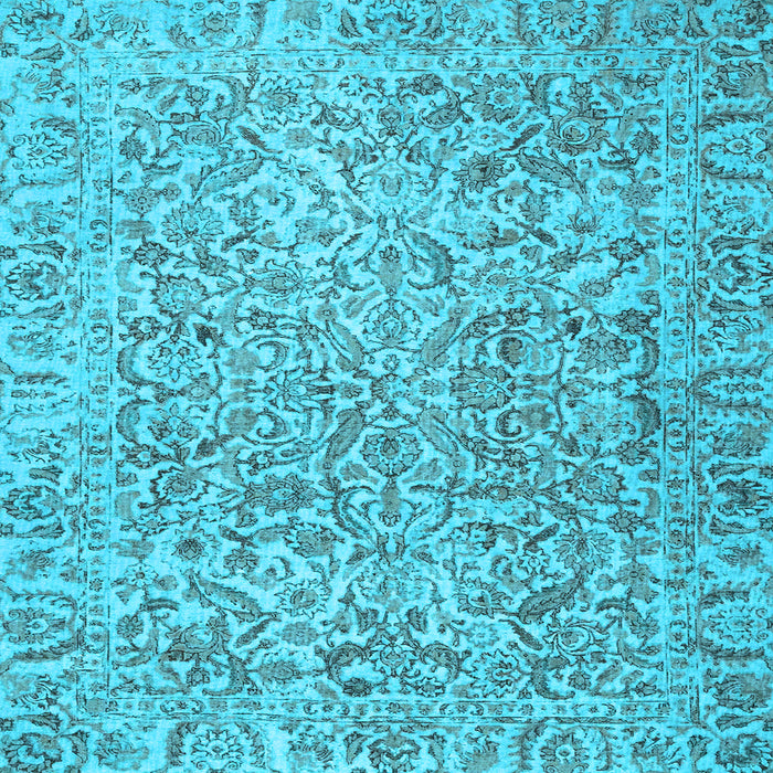 Square Machine Washable Persian Light Blue Traditional Rug, wshtr4476lblu