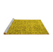 Sideview of Machine Washable Persian Yellow Traditional Rug, wshtr4476yw