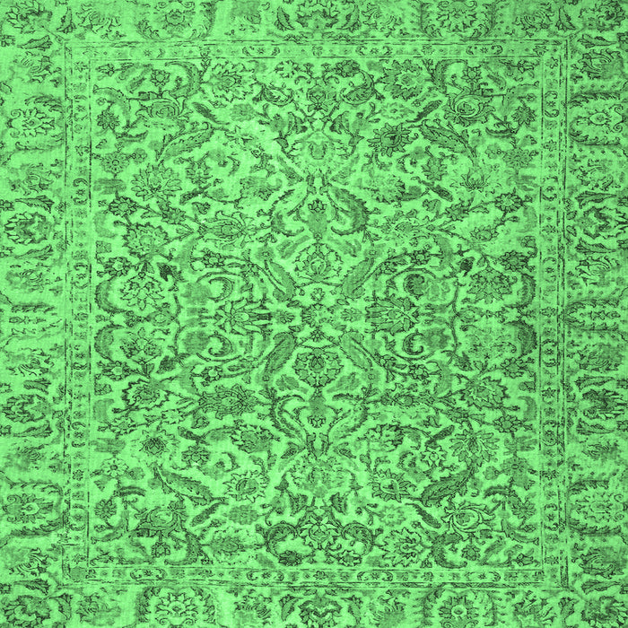 Square Persian Emerald Green Traditional Rug, tr4476emgrn