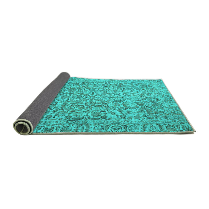 Sideview of Persian Turquoise Traditional Rug, tr4476turq
