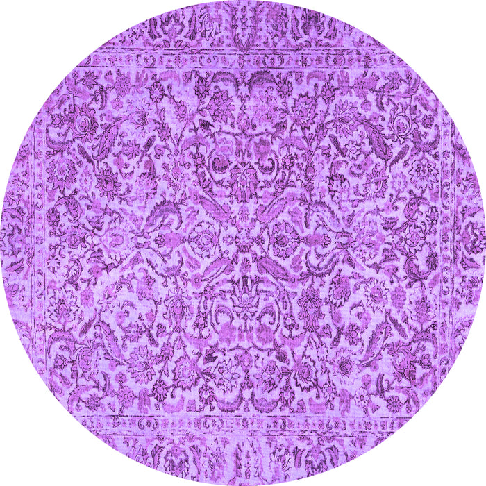 Round Persian Purple Traditional Rug, tr4476pur