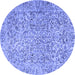 Round Persian Blue Traditional Rug, tr4476blu