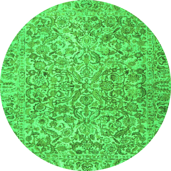 Square Persian Green Traditional Rug, tr4476grn