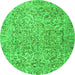 Square Persian Green Traditional Rug, tr4476grn