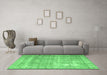 Machine Washable Persian Emerald Green Traditional Area Rugs in a Living Room,, wshtr4477emgrn