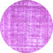 Round Persian Purple Traditional Rug, tr4477pur