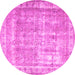 Round Persian Pink Traditional Rug, tr4477pnk