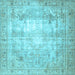 Square Persian Light Blue Traditional Rug, tr4478lblu