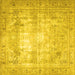 Square Persian Yellow Traditional Rug, tr4478yw