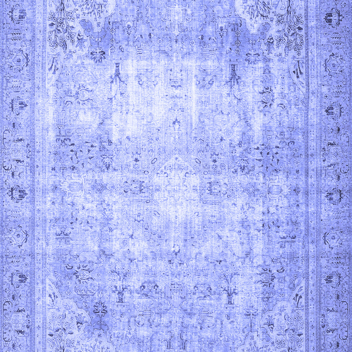 Machine Washable Persian Blue Traditional Rug, wshtr4478blu