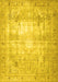 Machine Washable Persian Yellow Traditional Rug, wshtr4478yw