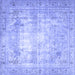 Square Persian Blue Traditional Rug, tr4478blu