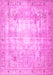 Machine Washable Persian Pink Traditional Rug, wshtr4478pnk