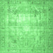 Square Persian Emerald Green Traditional Rug, tr4478emgrn