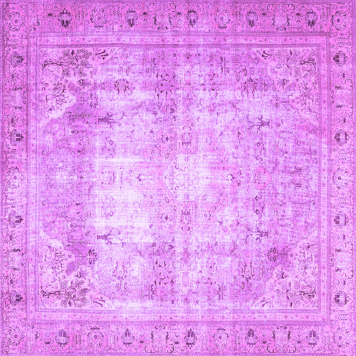 Square Machine Washable Persian Purple Traditional Area Rugs, wshtr4478pur
