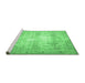 Sideview of Machine Washable Persian Emerald Green Traditional Area Rugs, wshtr4478emgrn