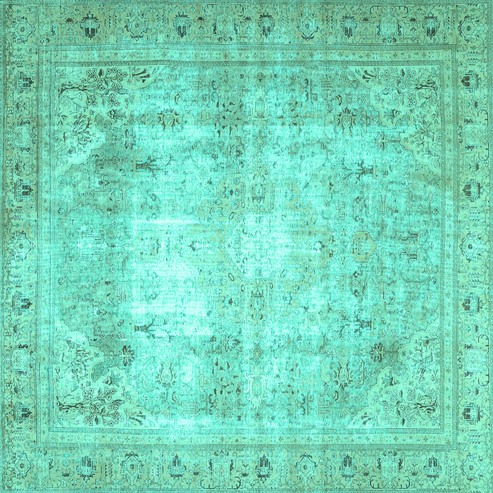 Square Persian Turquoise Traditional Rug, tr4478turq