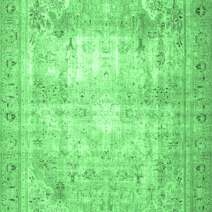 Machine Washable Persian Emerald Green Traditional Area Rugs, wshtr4478emgrn