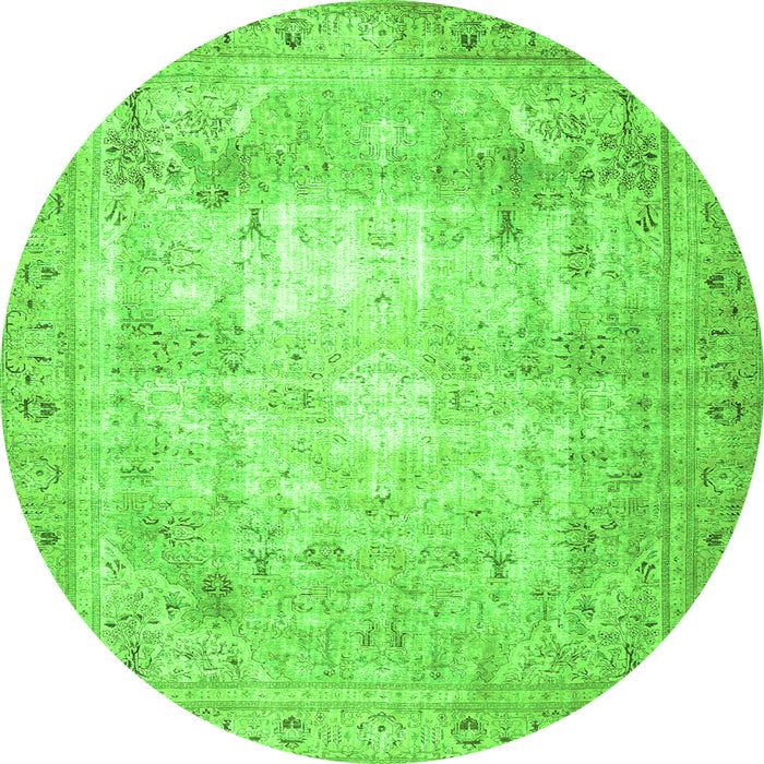 Square Persian Green Traditional Rug, tr4478grn