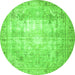 Square Persian Green Traditional Rug, tr4478grn