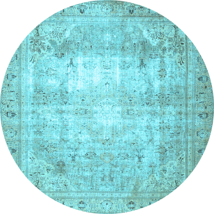 Round Persian Light Blue Traditional Rug, tr4478lblu