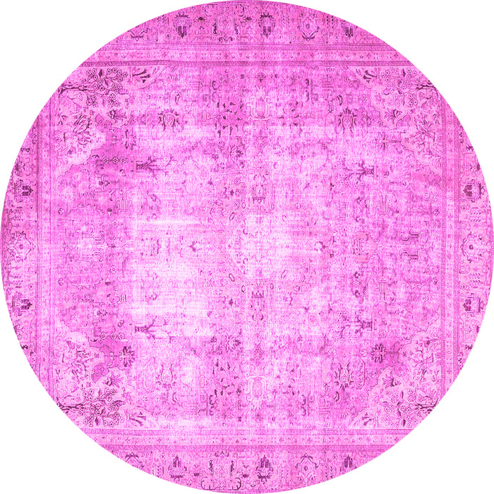 Round Persian Pink Traditional Rug, tr4478pnk