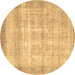 Round Persian Brown Traditional Rug, tr4479brn