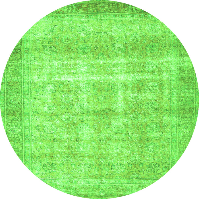 Square Persian Green Traditional Rug, tr4479grn