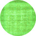 Square Persian Green Traditional Rug, tr4479grn