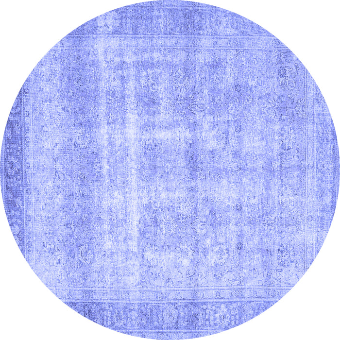 Round Persian Blue Traditional Rug, tr4479blu