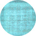Round Persian Light Blue Traditional Rug, tr4479lblu