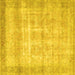 Square Persian Yellow Traditional Rug, tr4479yw