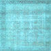 Square Persian Light Blue Traditional Rug, tr4479lblu